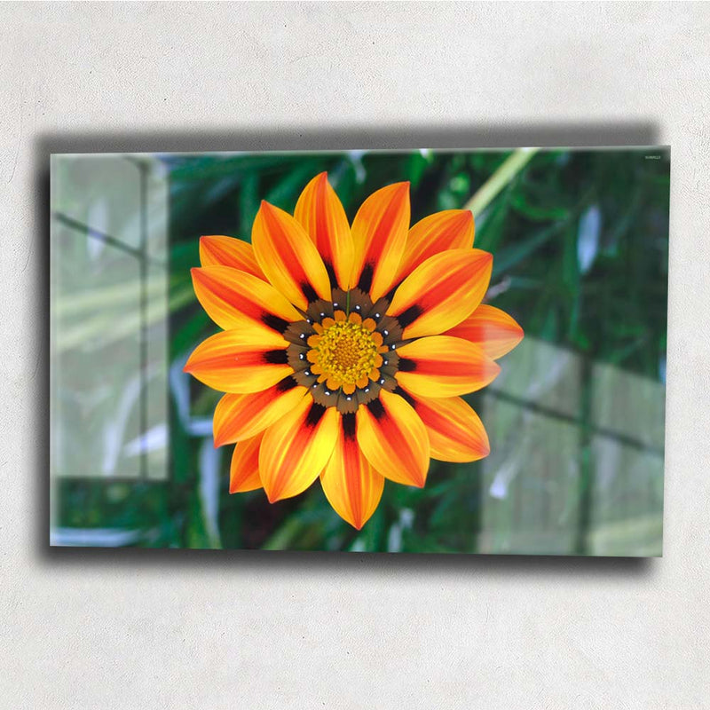 Quadro Metalizado Flores Placa Decorativa Brilhante