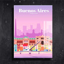 Quadro Metalizado Buenos Aires Coleção Países Placa Decorativa Brilhante