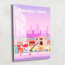 Quadro Metalizado Buenos Aires Coleção Países Placa Decorativa Brilhante