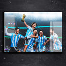 Quadro Metalizado Argentina Seleção Campeão Copa do Mundo Placa Decorativa Brilhante