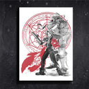 Quadro Metalizado Edward Alphonse Elric Fullmetal Alchemist Placa Decorativa Brilhante
