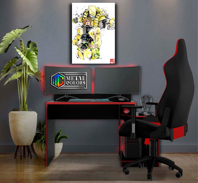 Quadro Metalizado Dio Brando JoJo's Bizarre Adventure Placa Decorativa