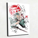 Quadro Metalizado Zoro One Piece Anime Art Placa Decorativa Brilhante