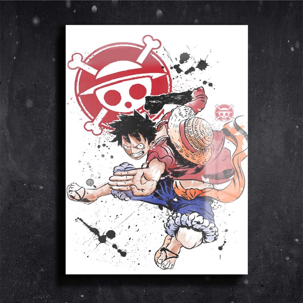 Quadro decorativo Poster Luffy Anime One Piece Desenho Arte com o