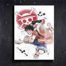 Quadro Metalizado Luffy One Piece Anime Art Placa Decorativa Brilhante