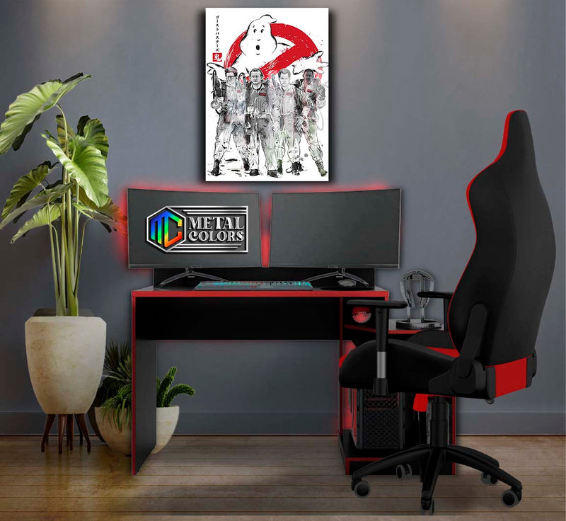 Quadro Metalizado Caça Fantasmas Filme Art Placa Decorativa Brilhante