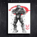 Quadro Metalizado Master Chief Halo Art Placa Decorativa Brilhante
