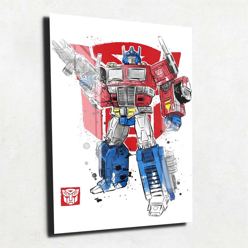 Quadro Metalizado Optimus Prime Transformers Art Placa Decorativa Brilhante