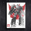 Quadro Metalizado Megatron Transformers Art Placa Decorativa Brilhante