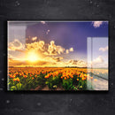 Quadro Metalizado Nascer do Sol Placa Decorativa Brilhante