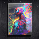 Quadro Metalizado Homem Aranha Colors art Placa Decorativa Brilhante