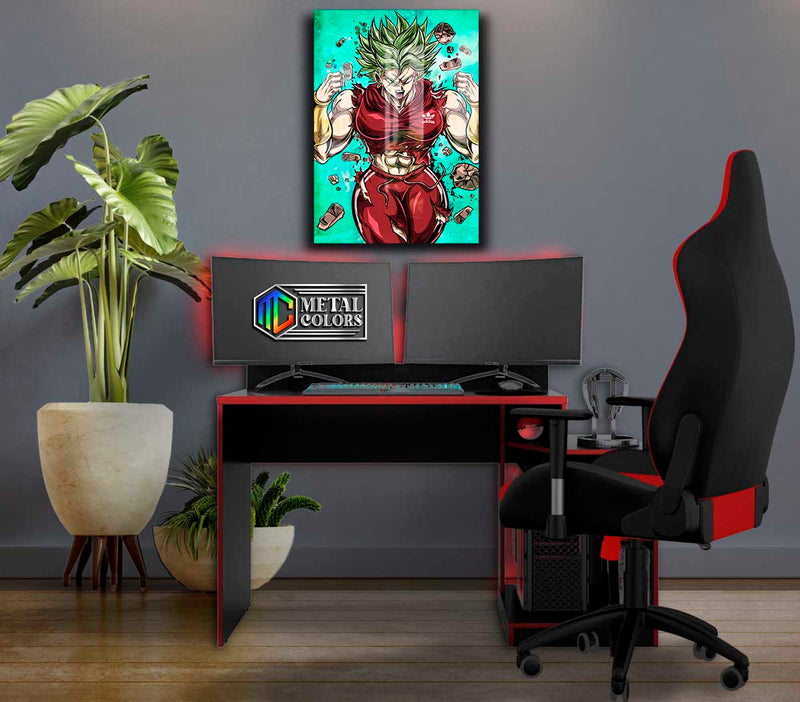 Quadro Metalizado Kale Dragon Ball Super Anime Placa Decorativa Brilhante