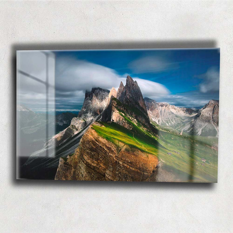 Quadro Metalizado Montanhas Placa Decorativa Brilhante