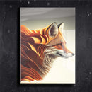 Quadro Metalizado Raposa Abstrato Placa Decorativa Brilhante