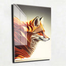 Quadro Metalizado Raposa Abstrato Placa Decorativa Brilhante