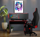 Quadro Metalizado Perfil Tigre Branco Colors Placa Decorativa Brilhante