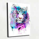 Quadro Metalizado Perfil Tigre Branco Colors Placa Decorativa Brilhante