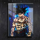 Quadro Metalizado Goku Tatoo Dragon Ball Anime Placa Decorativa Brilhante