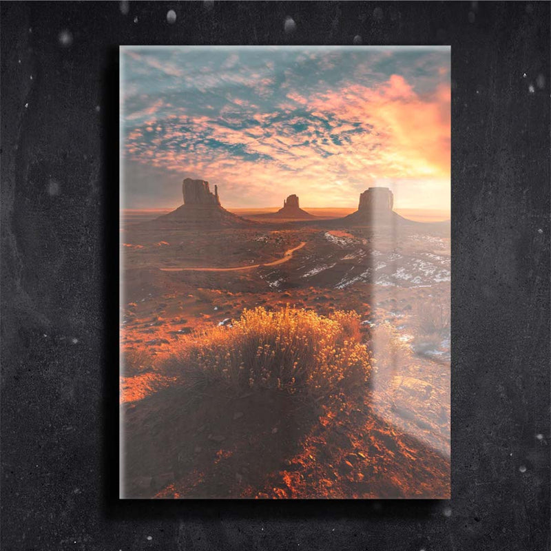 Quadro Metalizado Paisagem Canions Pôr do sol Placa Decorativa Brilhante