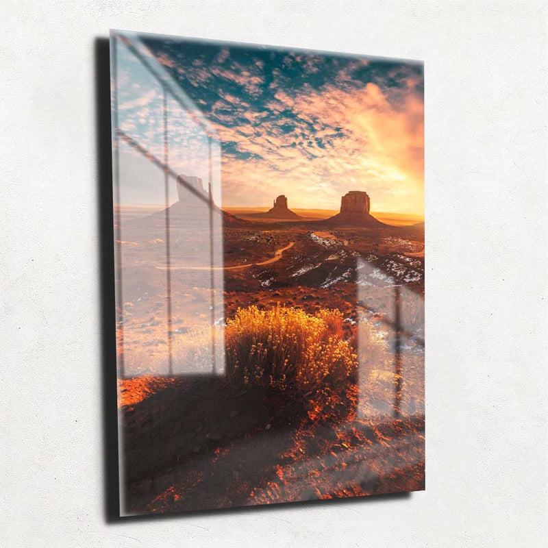 Quadro Metalizado Paisagem Canions Pôr do sol Placa Decorativa Brilhante