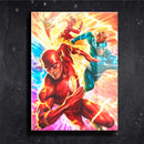 Quadro Metalizado Flash Personagens Placa Decorativa Brilhante