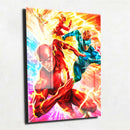 Quadro Metalizado Flash Personagens Placa Decorativa Brilhante