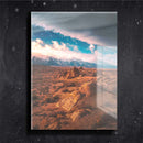 Quadro Metalizado Paisagem Deserto Placa Decorativa Brilhante