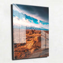 Quadro Metalizado Paisagem Deserto Placa Decorativa Brilhante