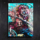 Quadro Metalizado Inosuke Anime Demon Slayer Placa Decorativa Brilhante