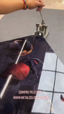 Quadro Metalizado 3 Três Macacos Sábios Fan art Placa Decorativa Brilhante Luxo