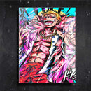 Quadro Metalizado Donquixote Doflamingo One Piece Placa Decorativa Brilhante