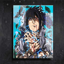 Quadro Metalizado Sasuke Uchiha Anime Naruto Placa Decorativa Brilhante
