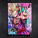 Quadro Metalizado Gohan SSJ Dragon Ball Anime Placa Decorativa Brilhante