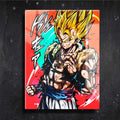 Quadro Metalizado Vegetto e Gogeta Dragon Ball Anime Placa Decorativa Brilhante