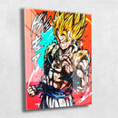 Quadro Metalizado Vegetto e Gogeta Dragon Ball Anime Placa Decorativa Brilhante 03