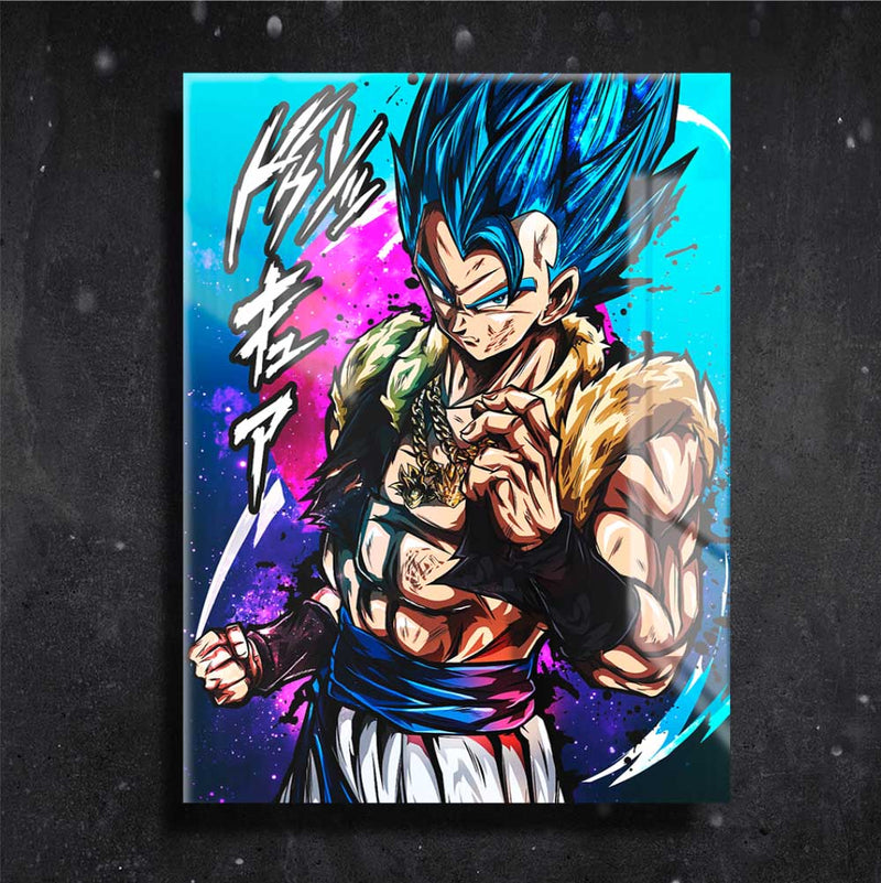 Quadro Metalizado Vegetto e Gogeta Dragon Ball Anime Placa Decorativa Brilhante 06