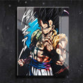 Quadro Metalizado Vegetto e Gogeta Dragon Ball Anime Placa Decorativa Brilhante