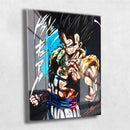 Quadro Metalizado Vegetto e Gogeta Dragon Ball Anime Placa Decorativa Brilhante 01