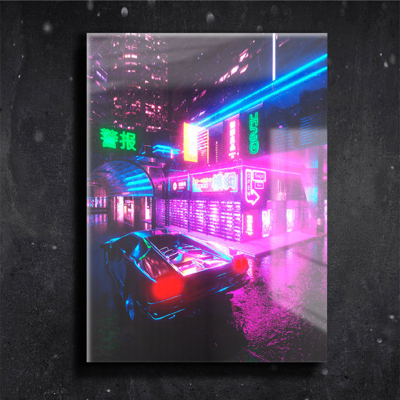 Quadro Metalizado Carro Coleção Neon Placa Decorativa Brilhante