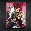 Quadro Metalizado Vegetto e Gogeta Dragon Ball Anime Placa Decorativa Brilhante 03