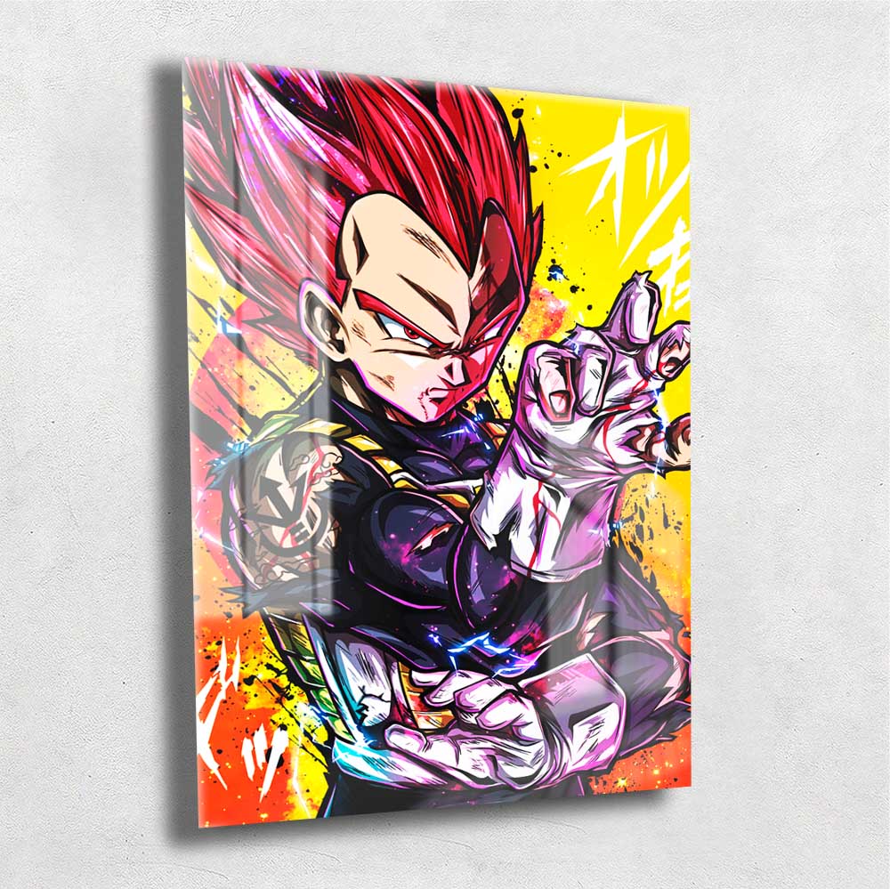 Quadro Metalizado Vegeta Ego Superior Placa Decorativa Brilhante Anime