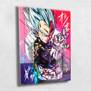 Quadro Metalizado Vegeta Super Sayajin Dragon Ball Anime Placa Decorativa Brilhante 03