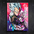 Quadro Metalizado Vegeta Super Sayajin Dragon Ball Anime Placa Decorativa Brilhante 02