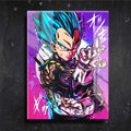 Quadro Metalizado Vegeta Super Sayajin Dragon Ball Anime Placa Decorativa Brilhante