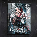 Quadro Metalizado Vegeta Super Sayajin Dragon Ball Anime Placa Decorativa Brilhante