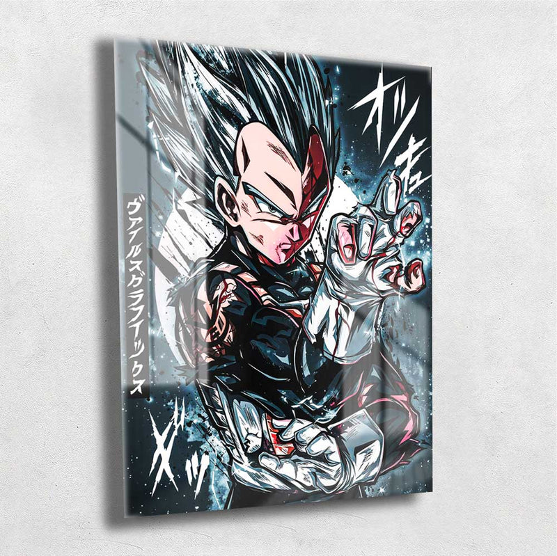 Quadro Metalizado Vegeta Super Sayajin Dragon Ball Anime Placa Decorativa Brilhante 06