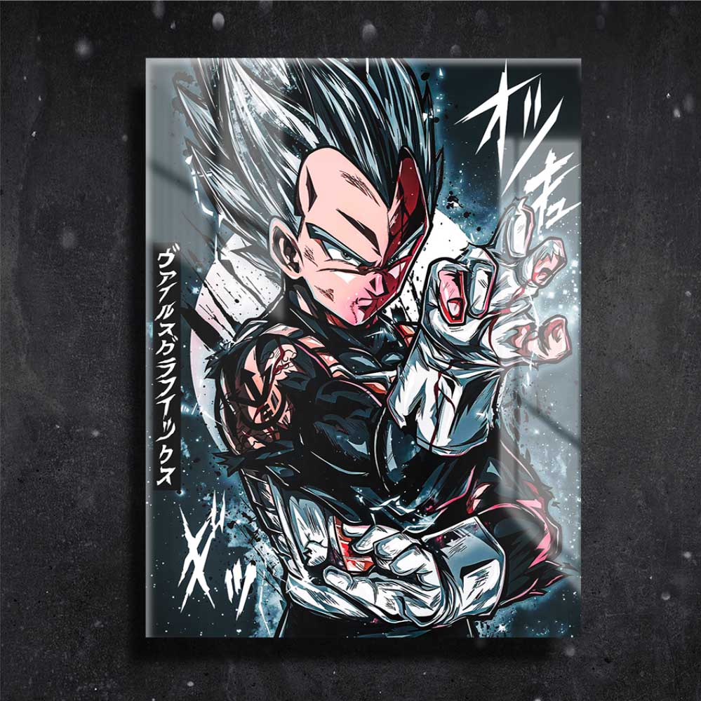 Quadro Metalizado Vegeta Ego Superior Placa Decorativa Brilhante Anime