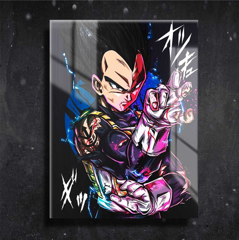 Quadro Metalizado Vegeta Super Sayajin Dragon Ball Anime Placa Decorativa Brilhante 03