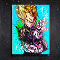 Quadro Metalizado Vegeta Super Sayajin Dragon Ball Anime Placa Decorativa Brilhante 06