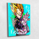 Quadro Metalizado Vegeta Super Sayajin Dragon Ball Anime Placa Decorativa Brilhante 06